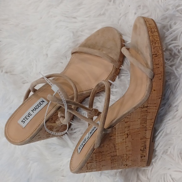 Steve Madden Shoes - NEW Steve Madden® Udell Cork Wedge Sandals,  Tan, Size 9, 9.5 & 10 👠